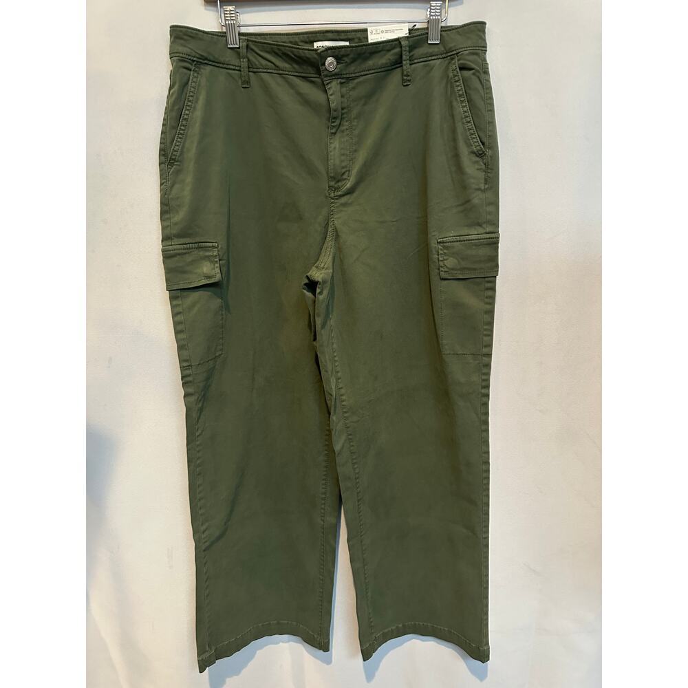 Women’s Sonoma Mid Rise Straight Cargo Pants Olive Green Size 16